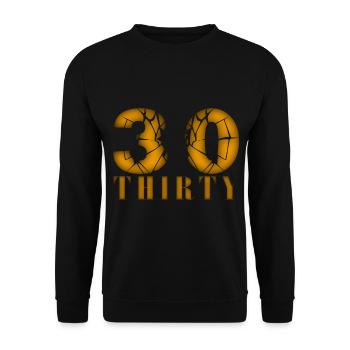 30 Jahre alt, Geburtsspruch - Unisex Pullover - Schwarz - Vorne - Alina (178cm) & Michal (187cm)