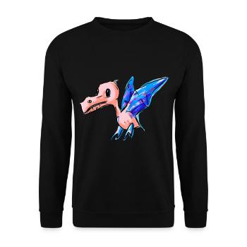Ptérodactyle volant - Sweat-shirt Unisexe - noir - Devant - Alina (178cm) & Michal (187cm)