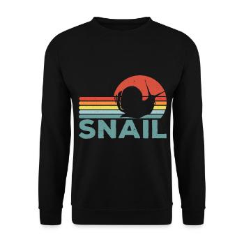 Snail Lover Retro Snail Owner Sluggish - Unisex Sweatshirt - black - Front - Alina (178cm) & Michal (187cm)