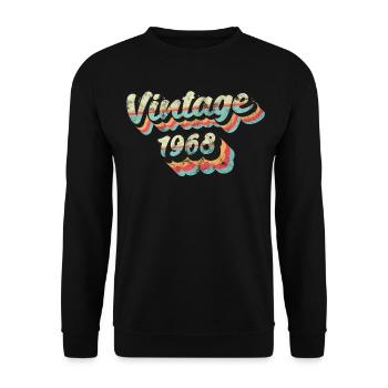 Vintage vintage 1968 anniversaire - Sweat-shirt Unisexe - noir - Devant - Alina (178cm) & Michal (187cm)