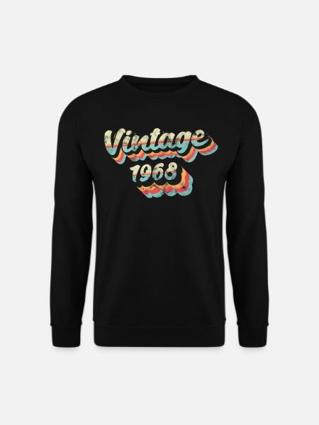 Vintage vintage 1968 birthday - Unisex Sweatshirt - black
