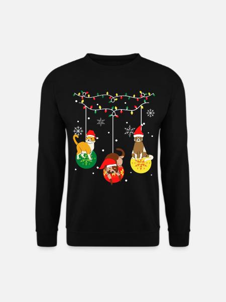 Funny christmas cats - Unisex Sweatshirt - black
