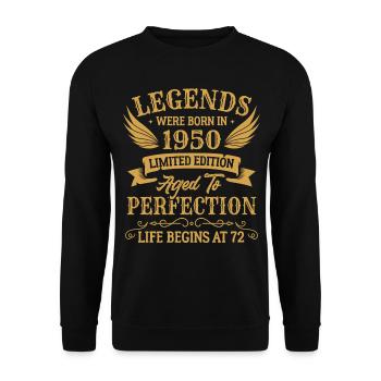 Légendes sont nées en 1950 édition limitée - Sweat-shirt Unisexe - noir - Devant - Alina (178cm) & Michal (187cm)