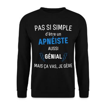 Fantastischer Apnoetaucher - Unisex Pullover - Schwarz - Vorne - Alina (178cm) & Michal (187cm)