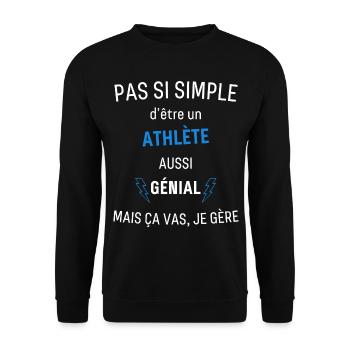 Awesome Athlete - Unisex Sweatshirt - black - Front - Alina (178cm) & Michal (187cm)