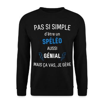 Awesome Caving T-Shirt - Ideal - Unisex Sweatshirt - black - Front - Alina (178cm) & Michal (187cm)