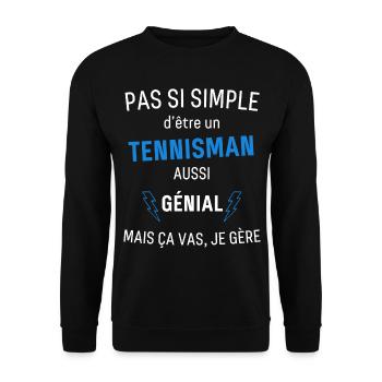 T-shirt Tennisman Génial - Sweat-shirt Unisexe - noir - Devant - Alina (178cm) & Michal (187cm)