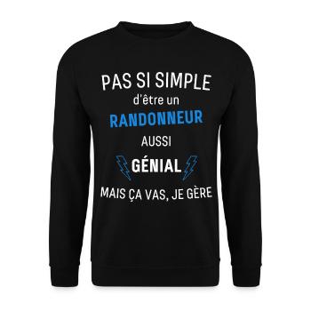 Randonneur Génial - Sweat-shirt Unisexe - noir - Devant - Alina (178cm) & Michal (187cm)