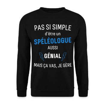 Spéléologue Génial - Sweat-shirt Unisexe - noir - Devant - Alina (178cm) & Michal (187cm)