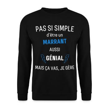 T-shirt Marrant Génial - Sweat-shirt Unisexe - noir - Devant - Alina (178cm) & Michal (187cm)