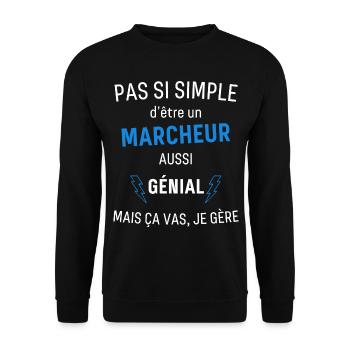 T-shirt Marcheur Génial - Sweat-shirt Unisexe - noir - Devant - Alina (178cm) & Michal (187cm)