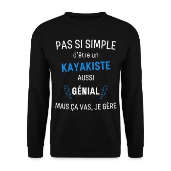Tolles Kajakfahrer-T-Shirt - Unisex Pullover - Schwarz - Vorne - Alina (178cm) & Michal (187cm)