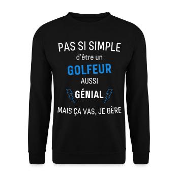 Golfeur Génial - Sweat-shirt Unisexe - noir - Devant - Alina (178cm) & Michal (187cm)