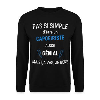 Awesome Capoeirista - Unisex Sweatshirt - black - Front - Alina (178cm) & Michal (187cm)