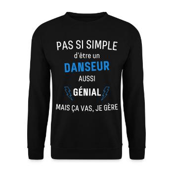 Danseur Génial - Sweat-shirt Unisexe - noir - Devant - Alina (178cm) & Michal (187cm)