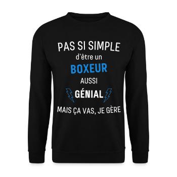 Awesome Boxer - Unisex Sweatshirt - black - Front - Alina (178cm) & Michal (187cm)