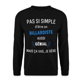Großartiger Billardspieler - Unisex Pullover - Schwarz - Vorne - Alina (178cm) & Michal (187cm)