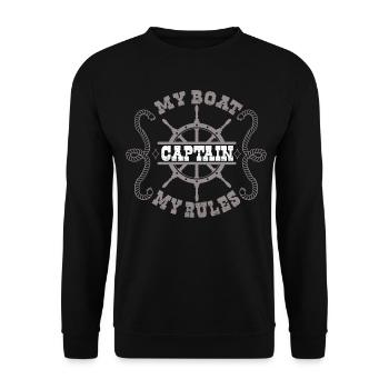 Captain, Sailboat, Motorboat Owner - Unisex Sweatshirt - black - Front - Alina (178cm) & Michal (187cm)