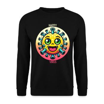 Joyful Virus Delight - Unisex Sweatshirt - black - Front - Alina (178cm) & Michal (187cm)