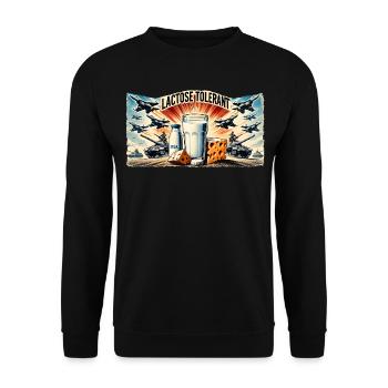Lactose Tolerant - Unisex Sweatshirt - black - Front - Alina (178cm) & Michal (187cm)