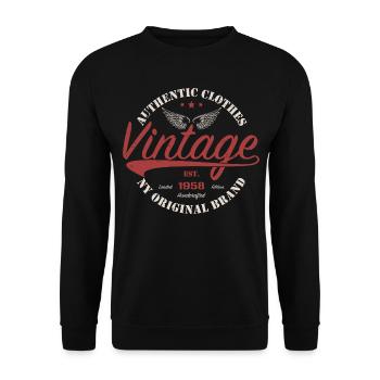 Vintage 1958 Retro 1958 Birthday Gift - Unisex Sweatshirt - black - Front - Alina (178cm) & Michal (187cm)