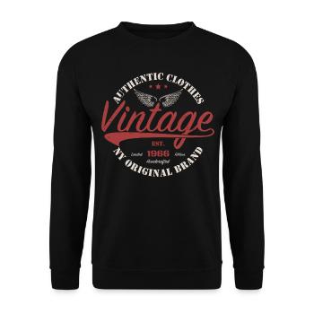 Vintage 1966 Cadeau D'anniversaire 1966 Rétro 1966 - Sweat-shirt Unisexe - noir - Devant - Alina (178cm) & Michal (187cm)