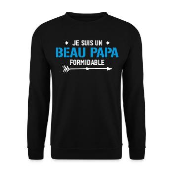 I'm a terrific stepdad - father-in-law gift - Unisex Sweatshirt - black - Front - Alina (178cm) & Michal (187cm)