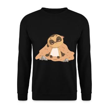 Meerkat Mongoose - Unisex Sweatshirt - black - Front - Alina (178cm) & Michal (187cm)