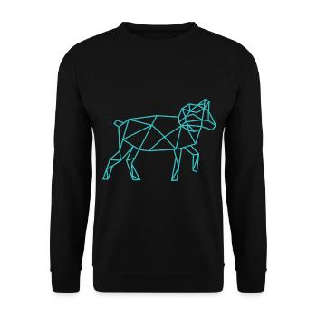 Ligne géométrique de mouton - Sweat-shirt Unisexe - noir - Devant - Alina (178cm) & Michal (187cm)