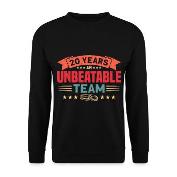 Retro Couple 20 Anniversaire Cadeau Marié - Sweat-shirt Unisexe - noir - Devant - Alina (178cm) & Michal (187cm)
