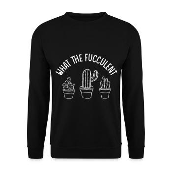 What The Fucculent - Unisex Pullover - Schwarz - Vorne - Alina (178cm) & Michal (187cm)
