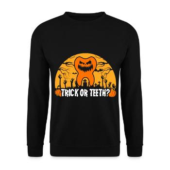 Dentist Halloween Costume Dental Assistant - Unisex Sweatshirt - black - Front - Alina (178cm) & Michal (187cm)