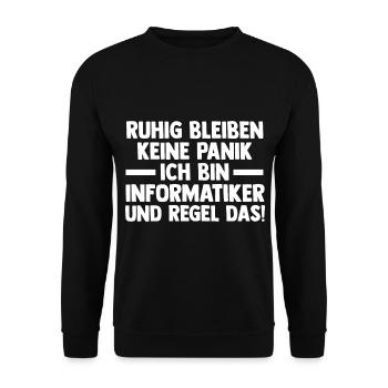 IT Fachmann Informatik Programmierer Informatiker - Unisex Pullover - Schwarz - Vorne - Alina (178cm) & Michal (187cm)