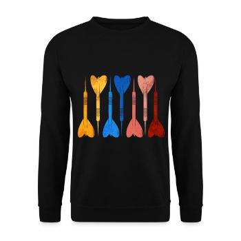 Dart Retro Darts Player - Unisex Sweatshirt - black - Front - Alina (178cm) & Michal (187cm)