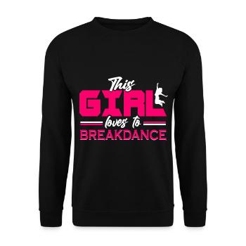Breakdance Mädchen Breakdancer - Unisex Pullover - Schwarz - Vorne - Alina (178cm) & Michal (187cm)