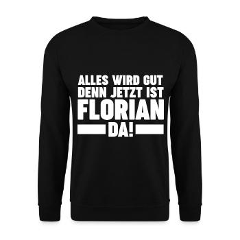 Florian - Unisex Pullover - Schwarz - Vorne - Alina (178cm) & Michal (187cm)