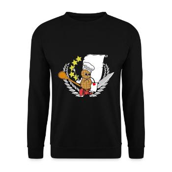 Erdnuss Gourmet Koch Restaurant Lokal Gastgeber - Unisex Pullover - Schwarz - Vorne - Alina (178cm) & Michal (187cm)
