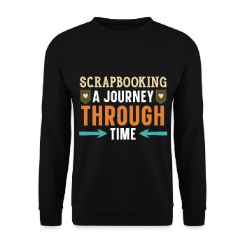 Scrapbooking Eine Reise durch die Zeit Scrapbookin - Unisex Pullover - Schwarz - Vorne - Alina (178cm) & Michal (187cm)