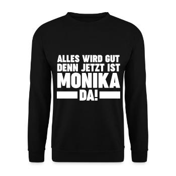 Monika - Unisex Pullover - Schwarz - Vorne - Alina (178cm) & Michal (187cm)