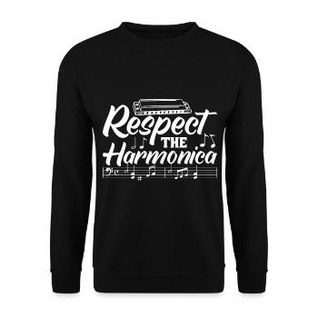 Harmoniciste Harmoniciste Orgue à bouche - Sweat-shirt Unisexe - noir - Devant - Alina (178cm) & Michal (187cm)
