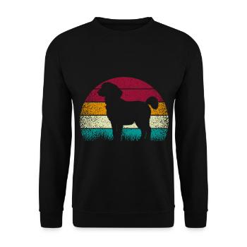 Standard Pyredoodle Vintage Retro - Unisex Sweatshirt - black - Front - Alina (178cm) & Michal (187cm)