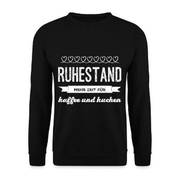 Rente Ruhestand Spruch zum Rentenbeginn Für Pensio - Unisex Pullover - Schwarz - Vorne - Alina (178cm) & Michal (187cm)