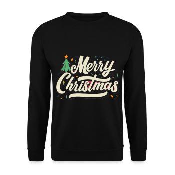 « Joyeux Noël » Noël à porter - Sweat-shirt Unisexe - noir - Devant - Alina (178cm) & Michal (187cm)