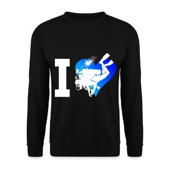 Scuba Diver Free Dive Taucher Diver Tauchen - Unisex Pullover - Schwarz - Vorne - Alina (178cm) & Michal (187cm)