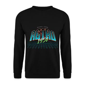 1950 Geburtsjahr Baujahr Geburtstag - Unisex Pullover - Schwarz - Vorne - Alina (178cm) & Michal (187cm)