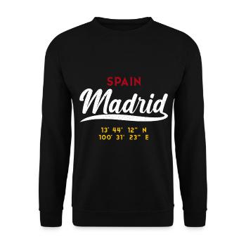 Capital De Espana Madrid Maincity Spain - Unisex Pullover - Schwarz - Vorne - Alina (178cm) & Michal (187cm)