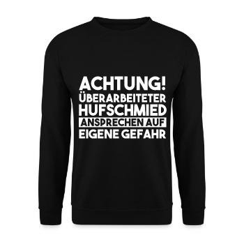 Hufbeschlagschmied Pferdeschmied Hufschmied - Unisex Pullover - Schwarz - Vorne - Alina (178cm) & Michal (187cm)