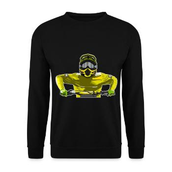 Motocross / Enduro / Freestyle mx / Dirtbike retro - Unisex Sweatshirt - black - Front - Alina (178cm) & Michal (187cm)