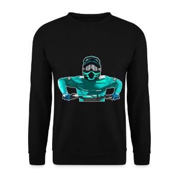 Motocross / Enduro / Freestyle mx / Dirtbike retro - Unisex Sweatshirt - black - Front - Alina (178cm) & Michal (187cm)