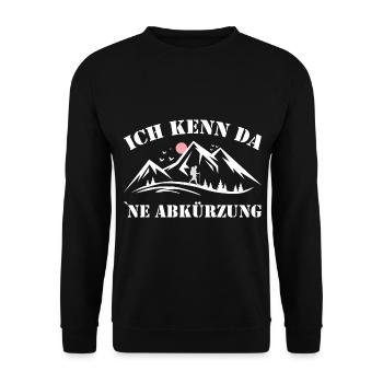 Ich kenn da ne Abkürzung - Unisex Pullover - Schwarz - Vorne - Alina (178cm) & Michal (187cm)